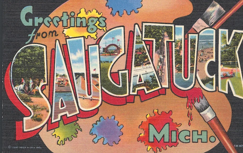 Saugatuck postcard - michigans cottage country
