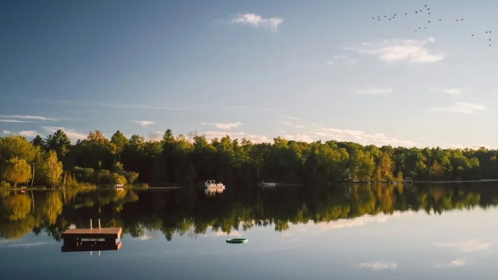 Lake swim platform