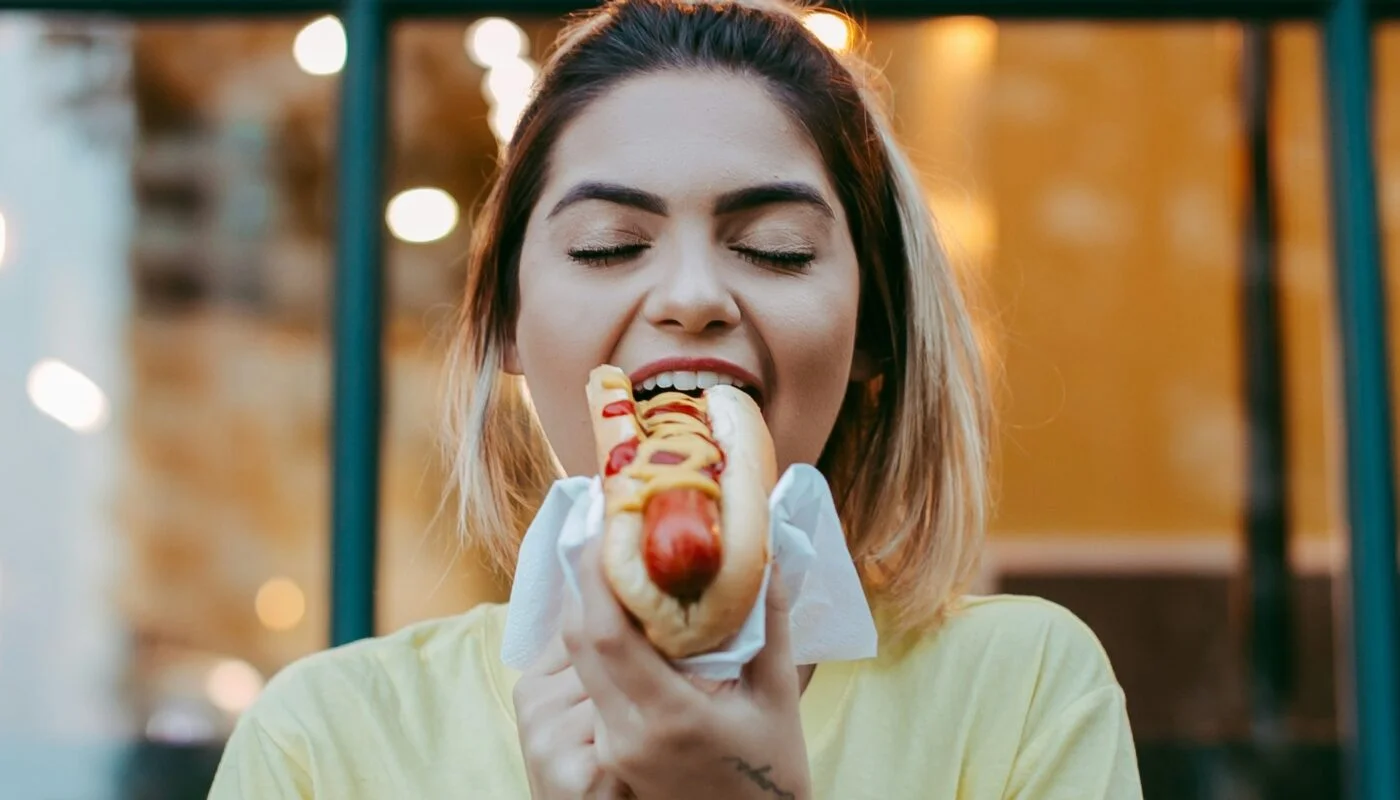 Grilled hot dog