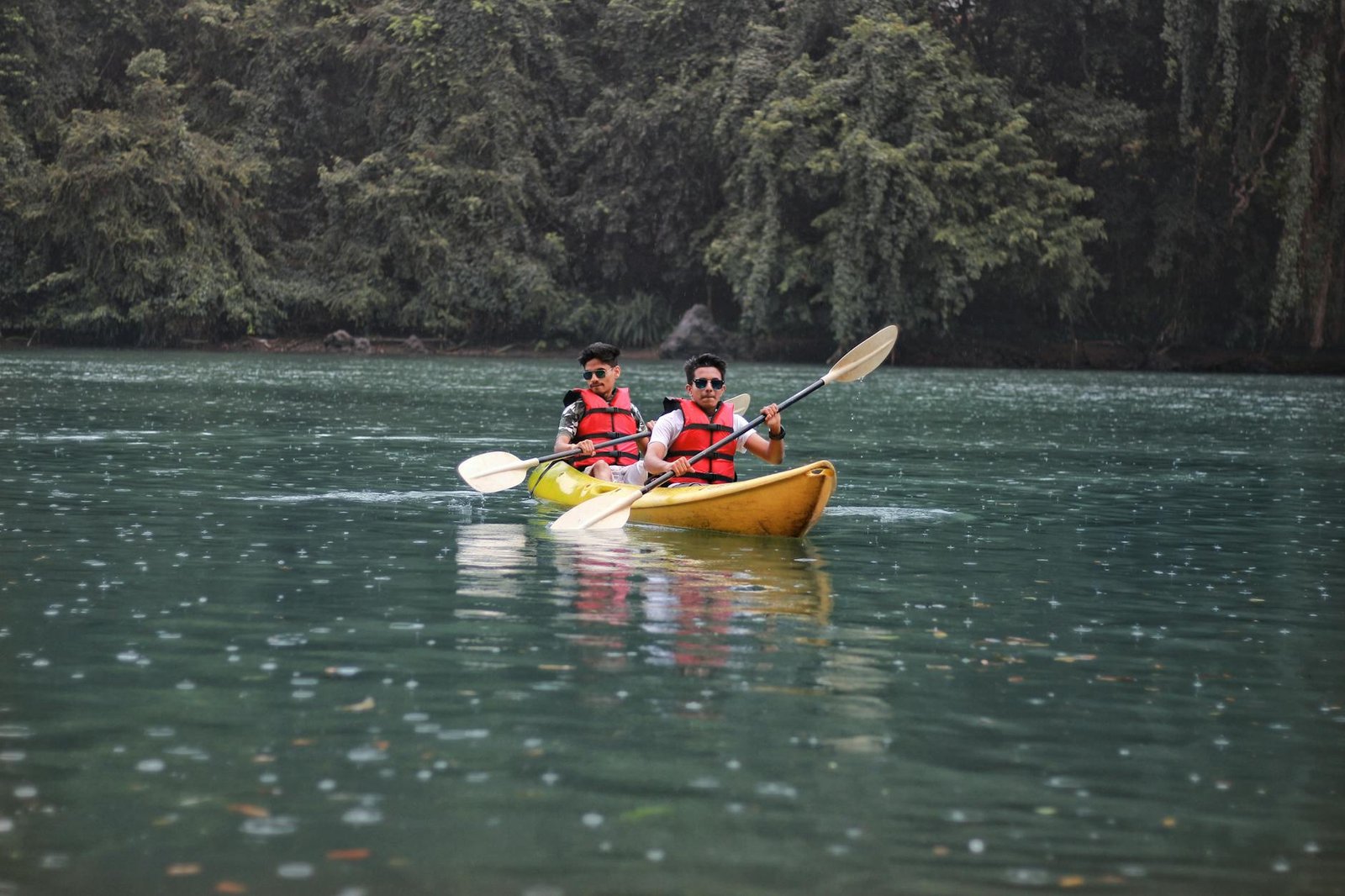 Photo of two people in kayak