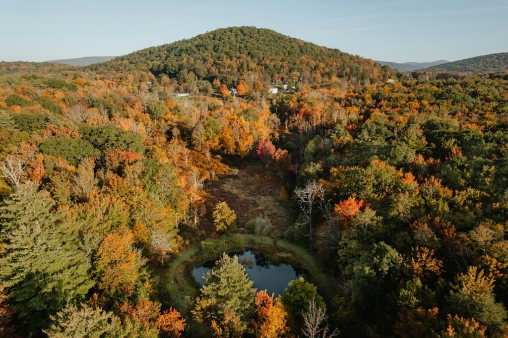 Catskill mountains in the fall