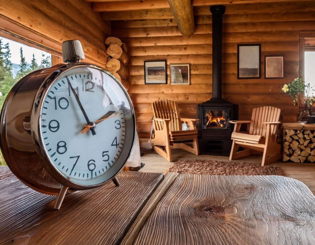 Clock in a cabin