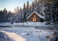 A cabin in the snow