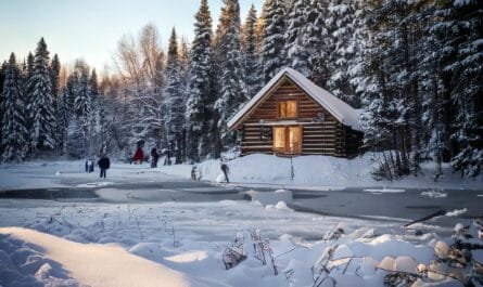 A cabin in the snow