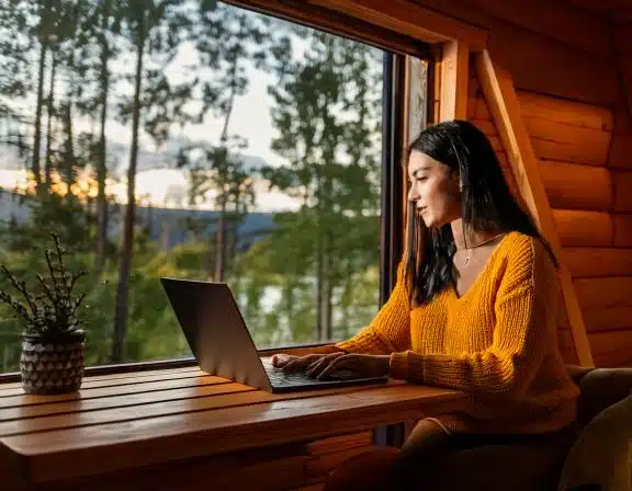 Working at a cabin