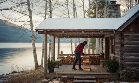 Cottage maintenance before snowfall
