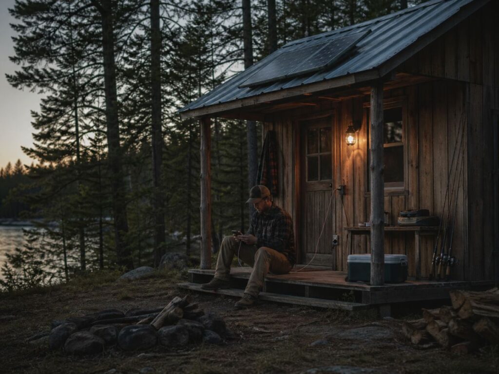 Cabin solar power in eveing