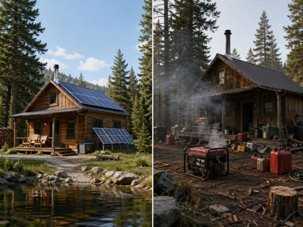 Plug and play solar for cabins vs generator