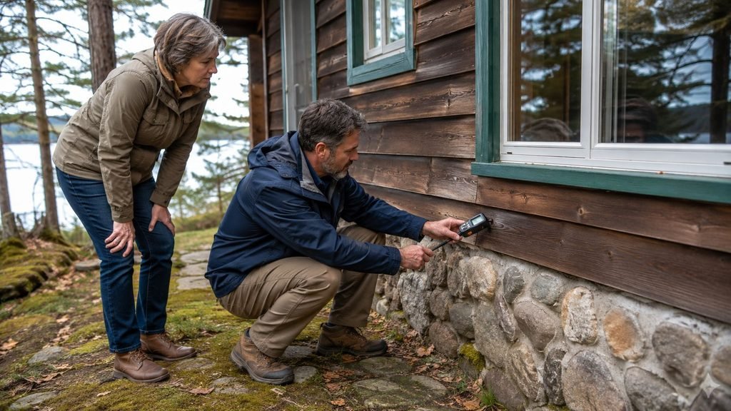 Inspecting home exterior for issues