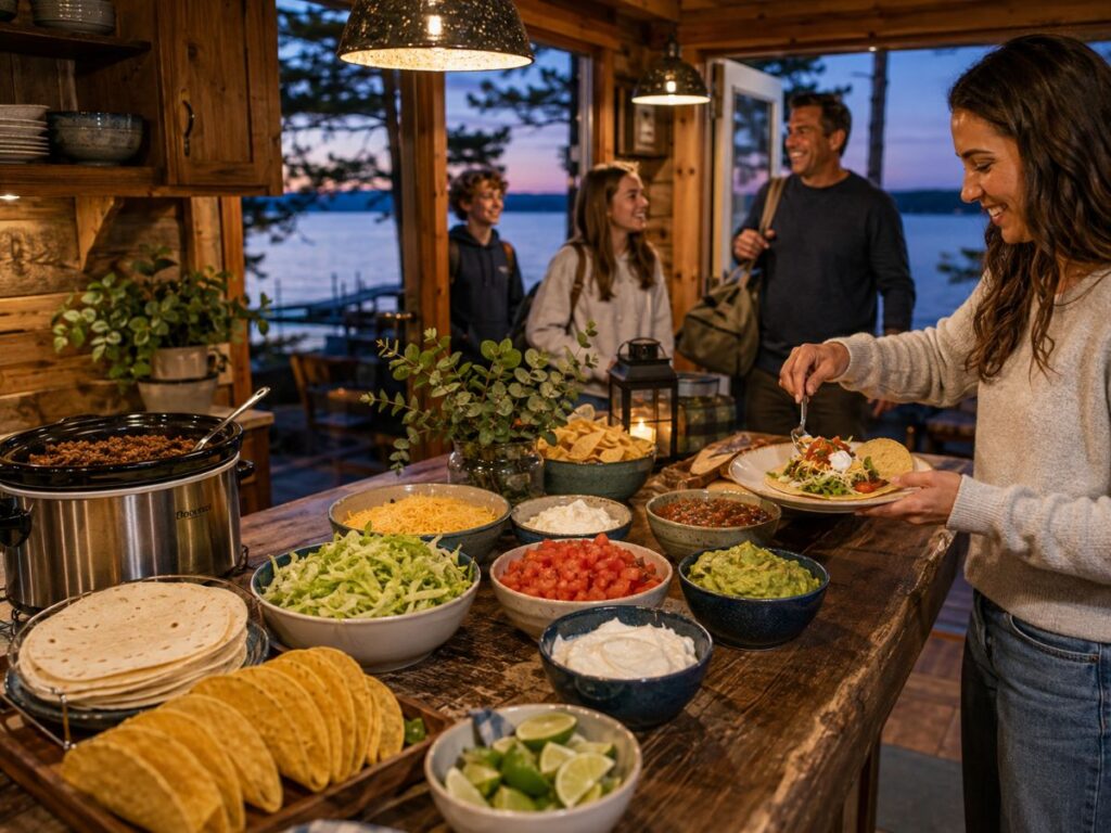 Tacos offer an easy setup that can stay out for a while.